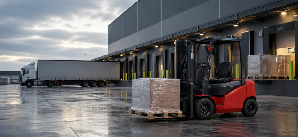 EP lithium forklift working a distribution dock in Melbourne's west